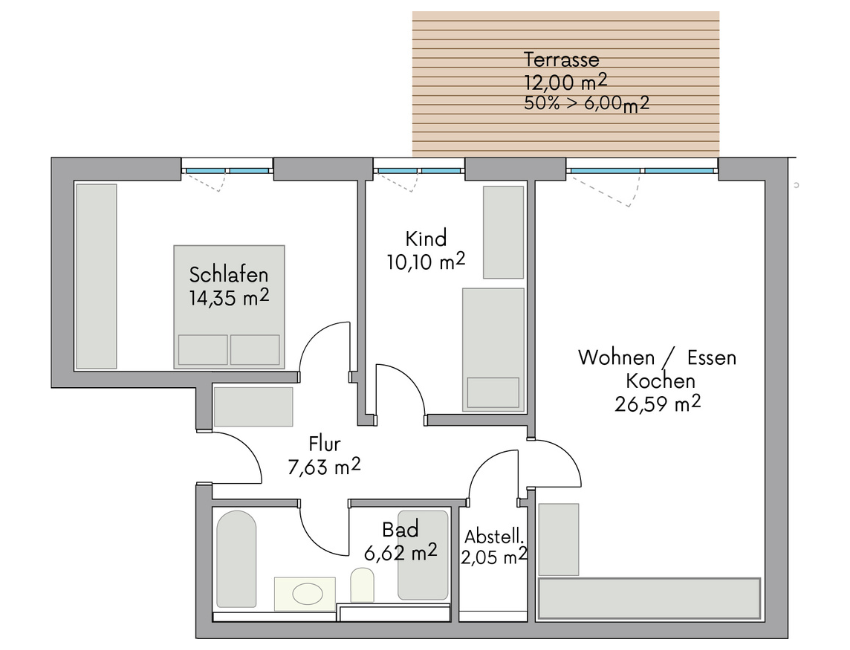 Grundriss Wohnung 1